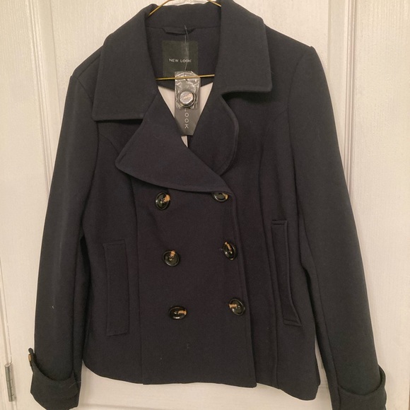New Look Jackets & Blazers - New Look Women’s Navy Blue Double Breasted Peacoat Size 6 Brand New With Tags!